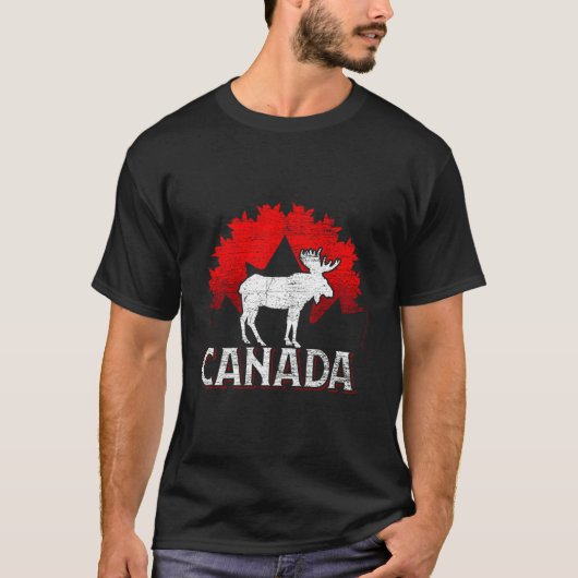 Canadian Moose Maple Leaf Tier Kanada T-Shirt (Vorderseite)