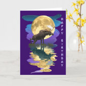 Canadian Moose & Moon Birthday Card Karte (Gelbe Blume)