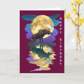 Canadian Moose & Moon Birthday Card Karte (Gelbe Blume)