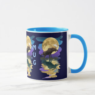 Canadian Moose & Moon Souvenir Wildlife Tasse