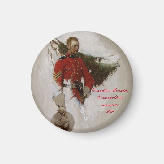 "Canadian Mountie, Cosmopolitan magazine-1919" Magnet (Vorne)