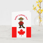 Canadian Mountie Funny Canada Day Card Karte (Gelbe Blume)