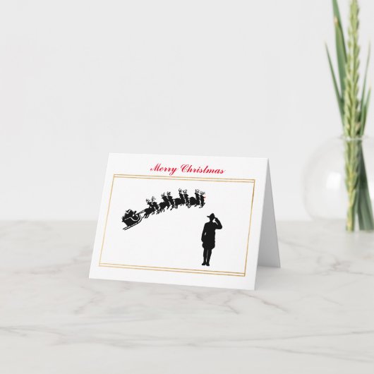 Canadian Mountie & Santa's Sleigh Weihnachtskarte Karte (Vorderseite)