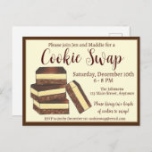 Canadian Nanaimo Bars Weihnachtskochtausch Einladungspostkarte (Vorne/Hinten)