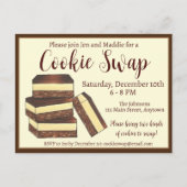 Canadian Nanaimo Bars Weihnachtskochtausch Einladungspostkarte (Vorderseite)