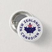 Canadian New Zealander Roots Button (Vorne & Hinten)