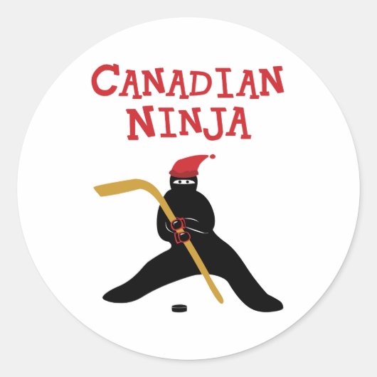 Canadian Ninja Runder Aufkleber (Vorderseite)