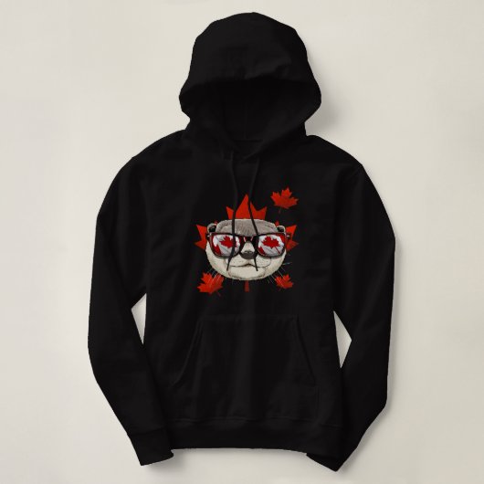 Canadian Otter Maple Leaf Patriotic Canada Flag Hoodie (Design vorne)