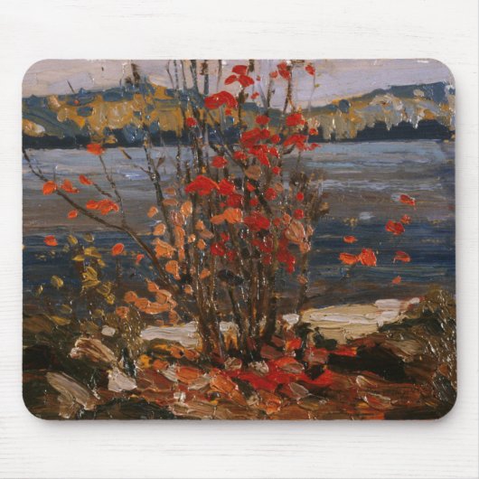 Canadian Painting-Lake and Red Tree von Tom Thomso Mousepad (Vorne)