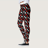 CANADIAN Patriot Red and White Mapon on BLACK Leggings (Links)