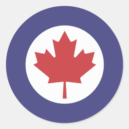 Canadian RAF Maple Leaf Roundel Runder Aufkleber (Vorderseite)