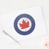 Canadian RAF Maple Leaf Roundel Rustikal Runder Aufkleber (Umschlag)