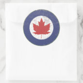 Canadian RAF Maple Leaf Roundel Rustikal Runder Aufkleber (Tasche)