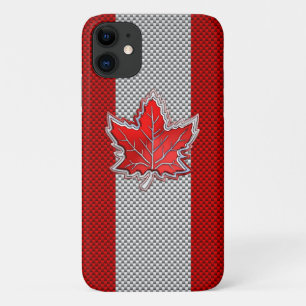 Canadian Red Maple Leaf auf Carbon Fiber Print Case-Mate iPhone Hülle