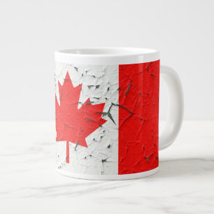 Canadian Red Maple Leaf CANADA Peeling Paint looks Jumbo-Tasse