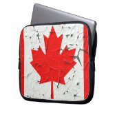 Canadian Red Maple Leaf CANADA Peeling Paint sieht Laptopschutzhülle (Vorderseite Links)