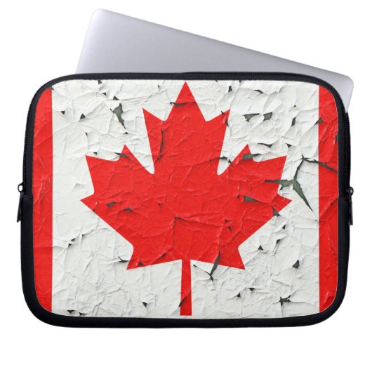 Canadian Red Maple Leaf CANADA Peeling Paint sieht Laptopschutzhülle (Vorderseite)