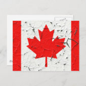 Canadian Red Maple Leaf CANADA Peeling Paint sieht Postkarte (Vorne/Hinten)