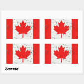 Canadian Red Maple Leaf CANADA Peeling Paint sieht Rechteckiger Aufkleber (Blatt)