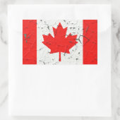 Canadian Red Maple Leaf CANADA Peeling Paint sieht Rechteckiger Aufkleber (Tasche)