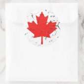 Canadian Red Maple Leaf CANADA Peeling Paint sieht Runder Aufkleber (Tasche)