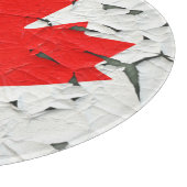 Canadian Red Maple Leaf CANADA Peeling Paint sieht Schneidebrett (Ecke)