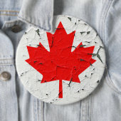 Canadian Red Maple Leaf CANADA Peeling Paint Style Button (Beispiel)