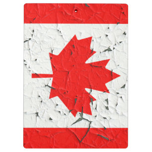 Canadian Red Maple Leaf CANADA Peeling Paint Style Klemmbrett