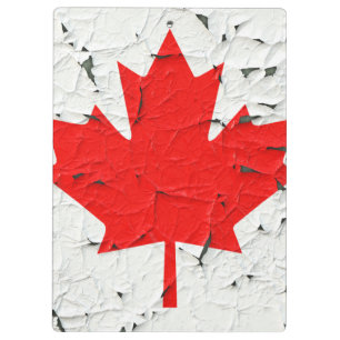 Canadian Red Maple Leaf CANADA Peeling Paint Style Klemmbrett