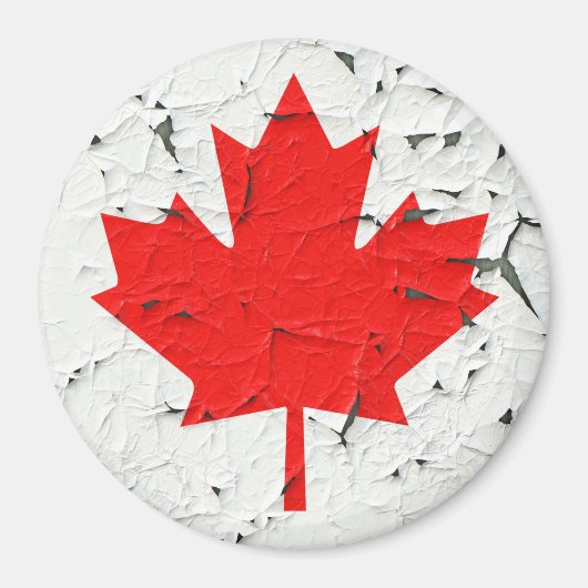 Canadian Red Maple Leaf CANADA Peeling Paint Style Magnet (Vorne)