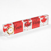 Canadian Red Maple Leaf CANADA Peeling Paint Style Namensplakette