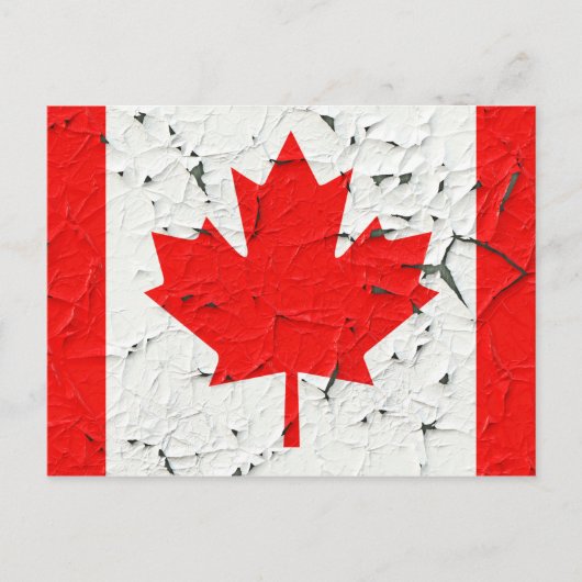 Canadian Red Maple Leaf CANADA Peeling Paint Style Postkarte (Vorderseite)