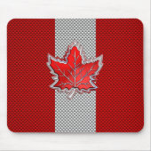 Canadian Red Maple Leaf Carbon Fiber Retrostil Mousepad (Vorne)