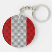 Canadian Red Maple Leaf Carbon Fiber Retrostil Schlüsselanhänger (Rückseite)