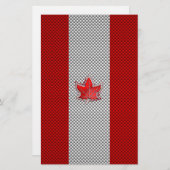Canadian Red Maple Leaf in Carbon Fibre sieht aus Briefpapier (Vorne/Hinten)