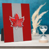 Canadian Red Maple Leaf in Carbon Fibre sieht aus Fotoplatte (Seite)