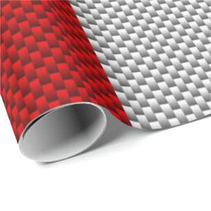 Canadian Red Maple Leaf in Carbon Fibre sieht aus Geschenkpapier