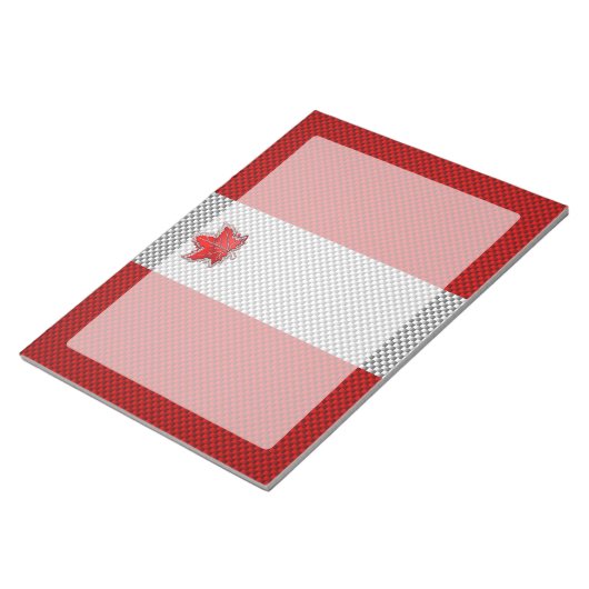 Canadian Red Maple Leaf in Carbon Fibre sieht aus Notizblock (angewinkelt)