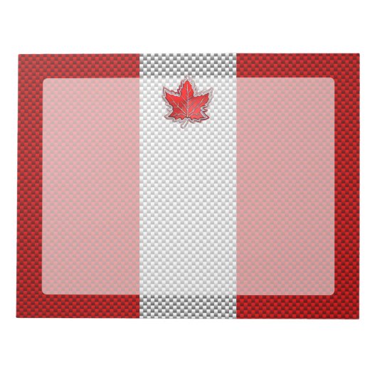 Canadian Red Maple Leaf in Carbon Fibre sieht aus Notizblock (Vorderseite)