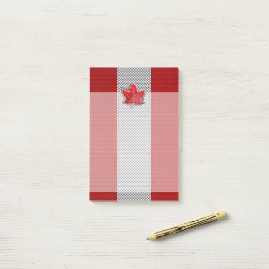Canadian Red Maple Leaf in Carbon Fibre sieht aus Post-it Klebezettel (Auf Schreibtisch)