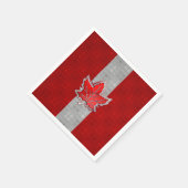 Canadian Red Maple Leaf in Carbon Fibre sieht aus Serviette (Ecke)