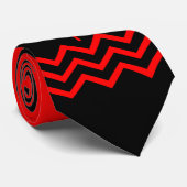 Canadian Red Maple on Black with Chevron Krawatte (Gerollt)