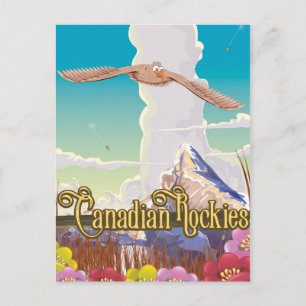 Canadian Rockies Eagle Reiseplakat Postkarte
