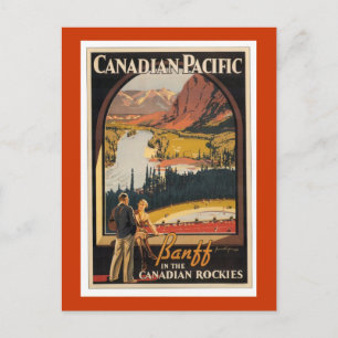 Canadian Rockies Travel Poster Vert Postkarte