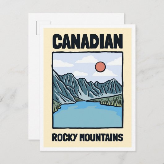 Canadian Rocky Mountains Kunst-Vintage Postkarte (Vorne/Hinten)