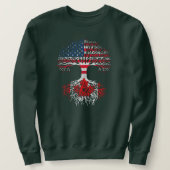 Canadian Roots American Grown Canada Flag Männer Sweatshirt (Design vorne)