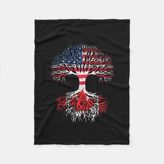 Canadian Roots American Grown Canada Flag Men Fleecedecke (Vorderseite)