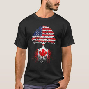 Canadian Roots American Grown Canada Flag Men Wom T-Shirt