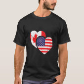 Canadian roots two nations in one human USA Canadi T-Shirt (Vorderseite)