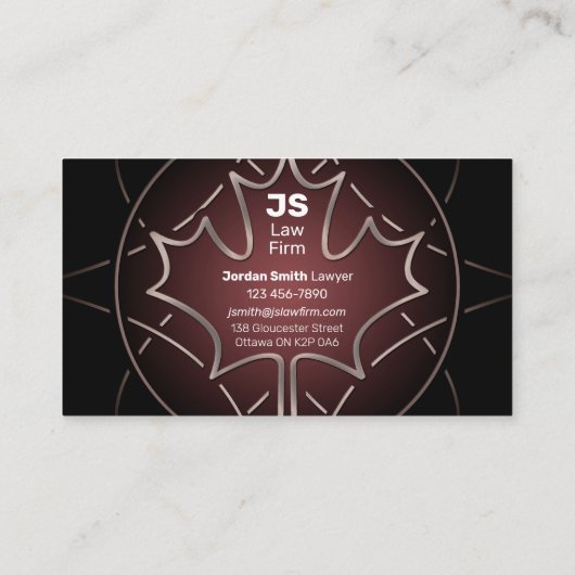 Canadian Services Business Card Visitenkarte (Rückseite)